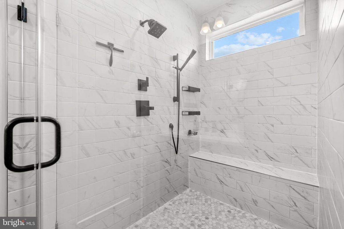 Bathroom, Glass Shower, Interior, Marble Walls