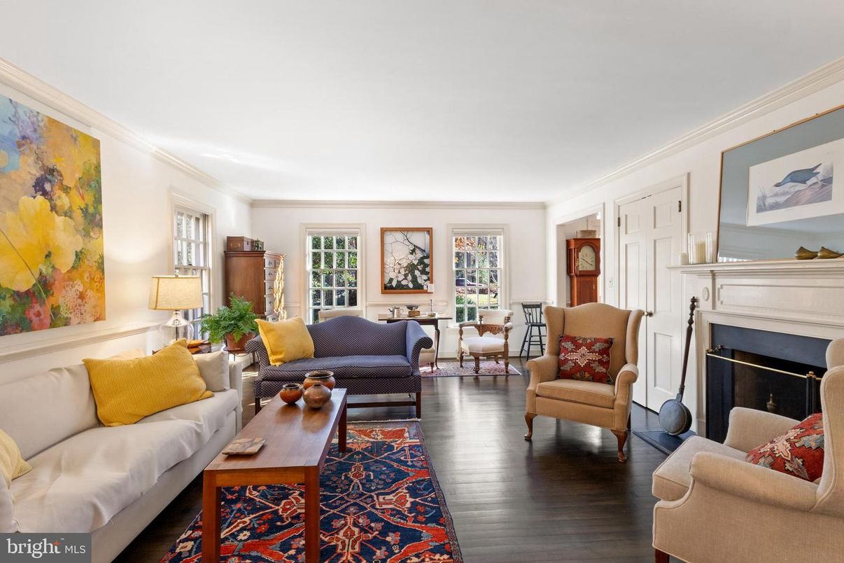 Dining room, Fireplace, Interior, Living room, Wood Texture Flooring