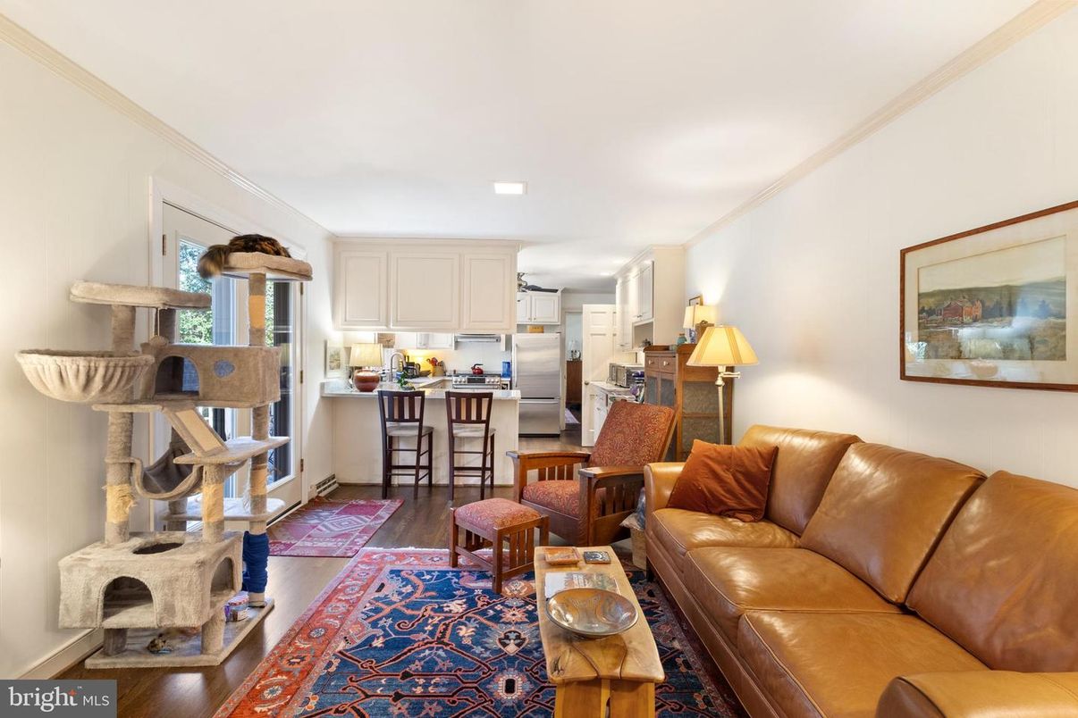 Interior, Kitchen, Living room, Recessed Lighting, Stainless Steel Appliances, Wood Texture Flooring