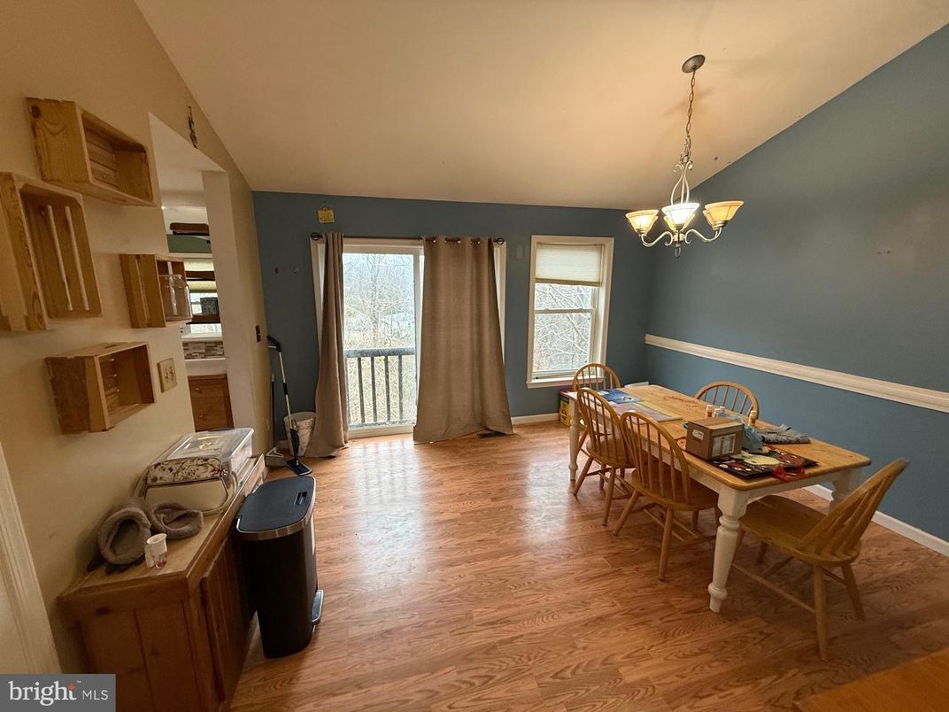 Chandelier, Dining room, Interior, Wood Texture Flooring