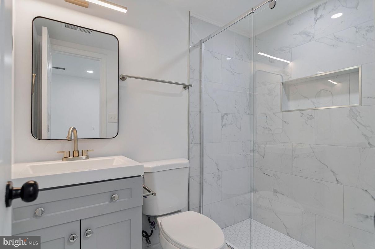 Bathroom, Glass Shower, Interior, Marble Walls