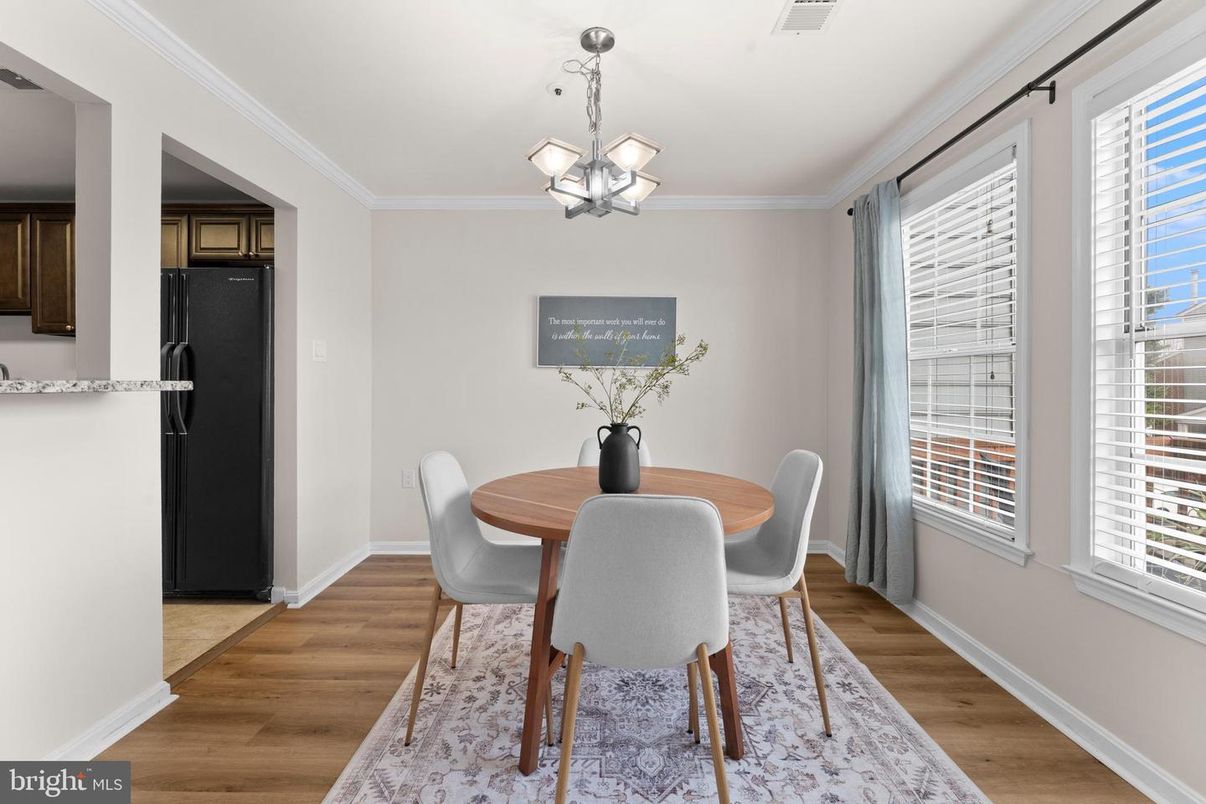 Chandelier, Dining room, Interior, Wood Texture Flooring