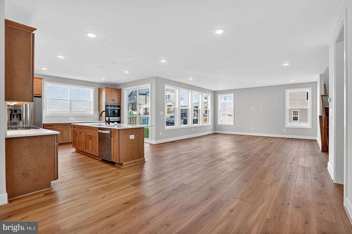 Interior, Kitchen, Recessed Lighting, Wood Texture Flooring