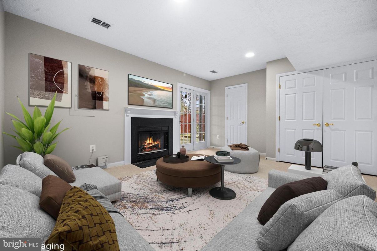 Fireplace, Interior, Living room, Recessed Lighting