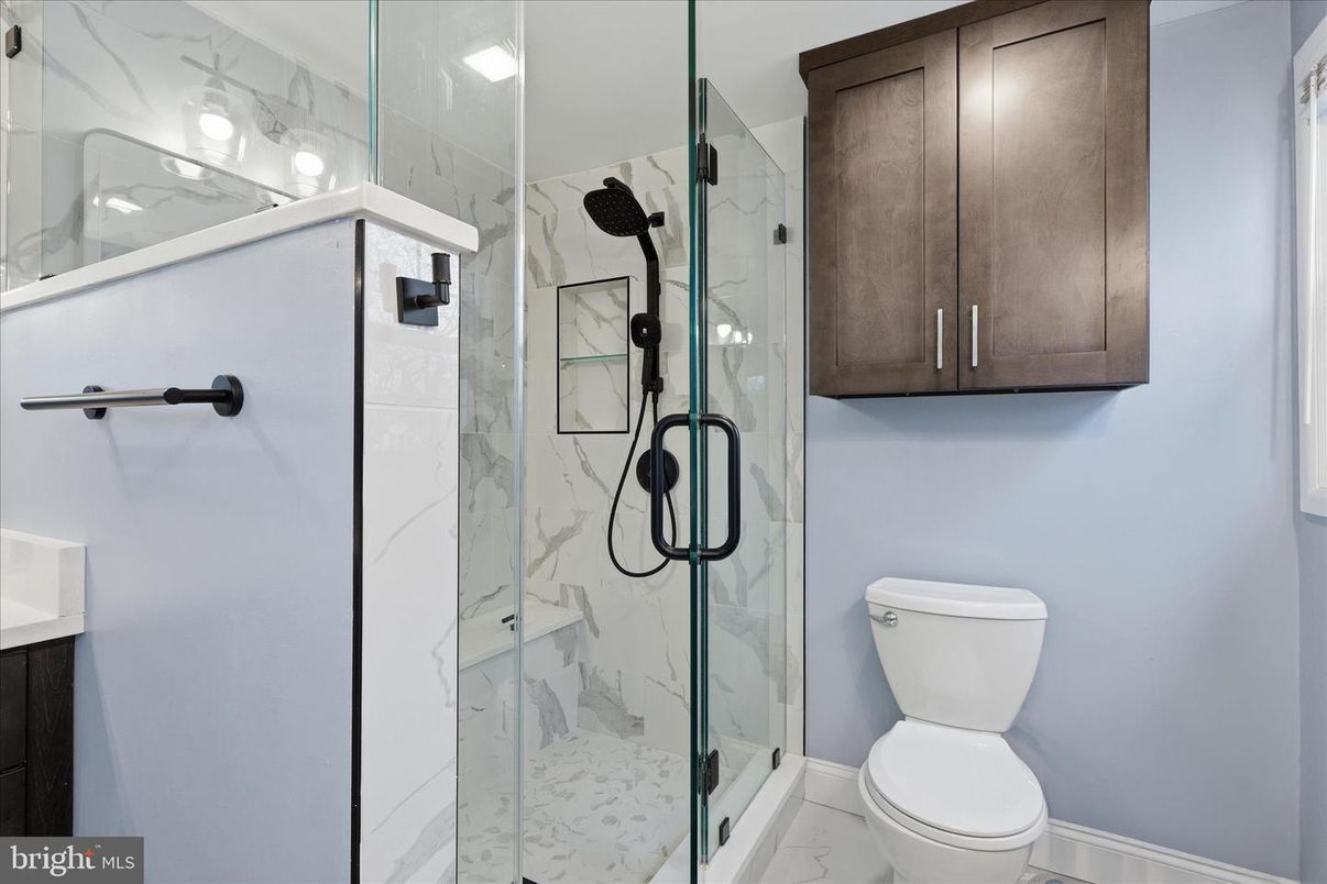 Bathroom, Glass Shower, Interior, Marble Walls