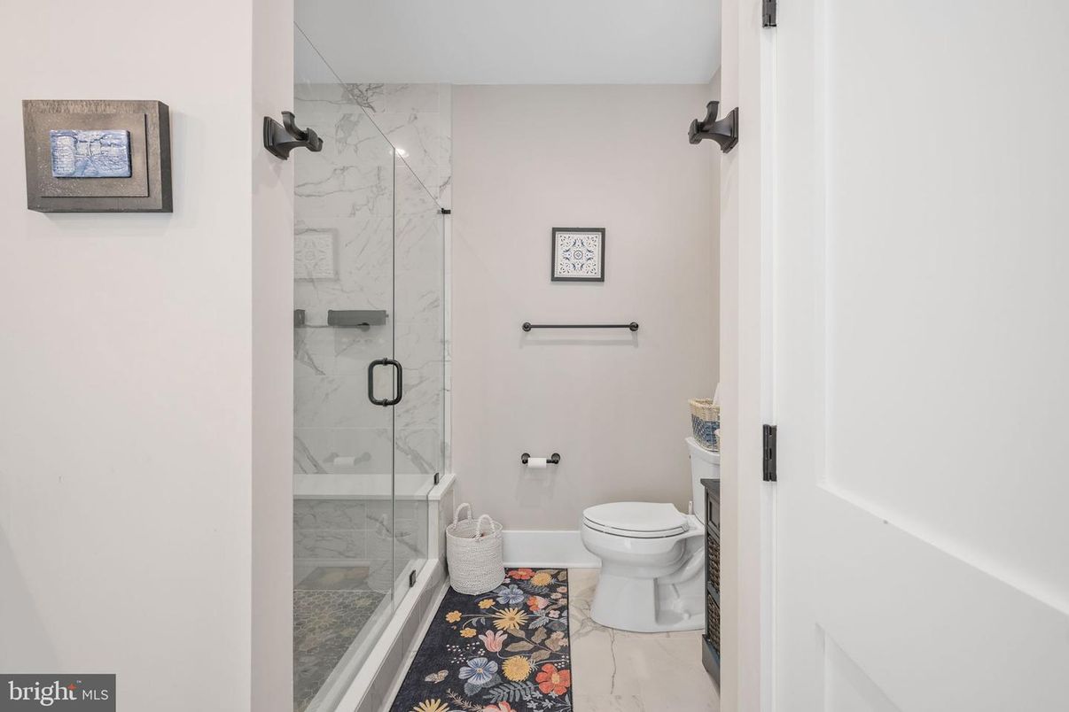 Bathroom, Glass Shower, Interior, Marble Walls