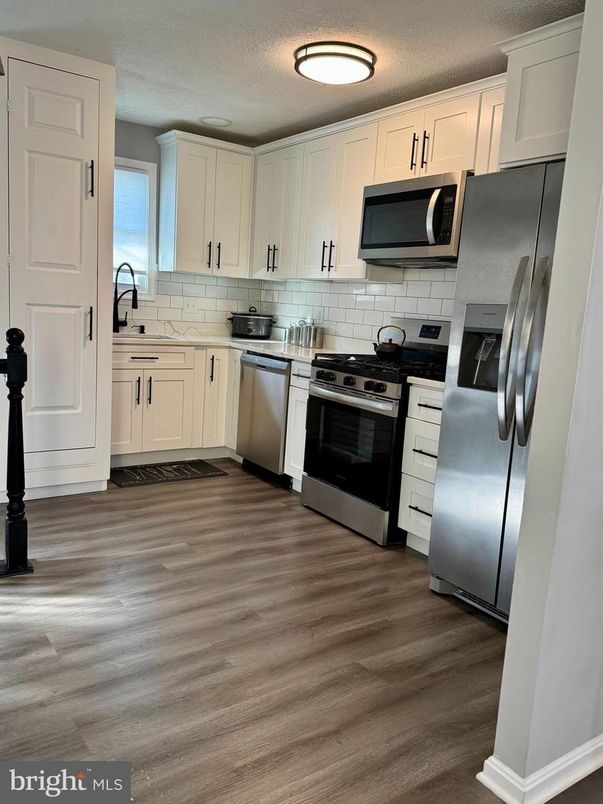 Interior, Kitchen, Stainless Steel Appliances, Wood Texture Flooring