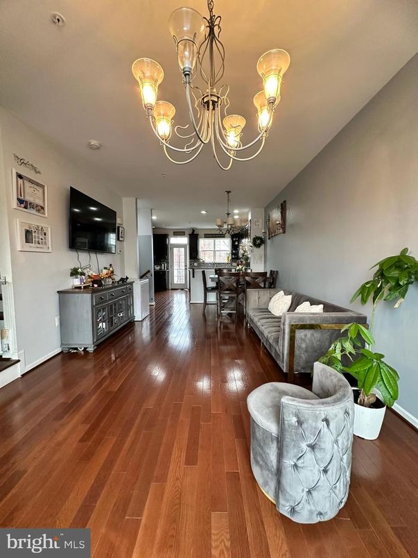 Chandelier, Dining room, Interior, Wood Texture Flooring