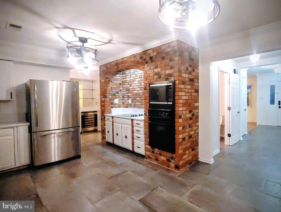 Interior, Kitchen, Stainless Steel Appliances, Stone Walls