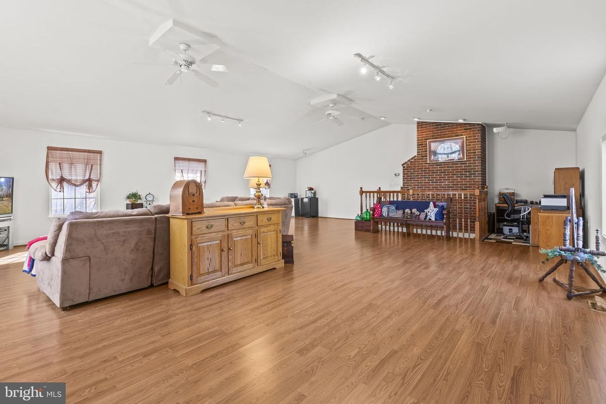 Interior, Living room, Stone Walls, Wood Texture Flooring