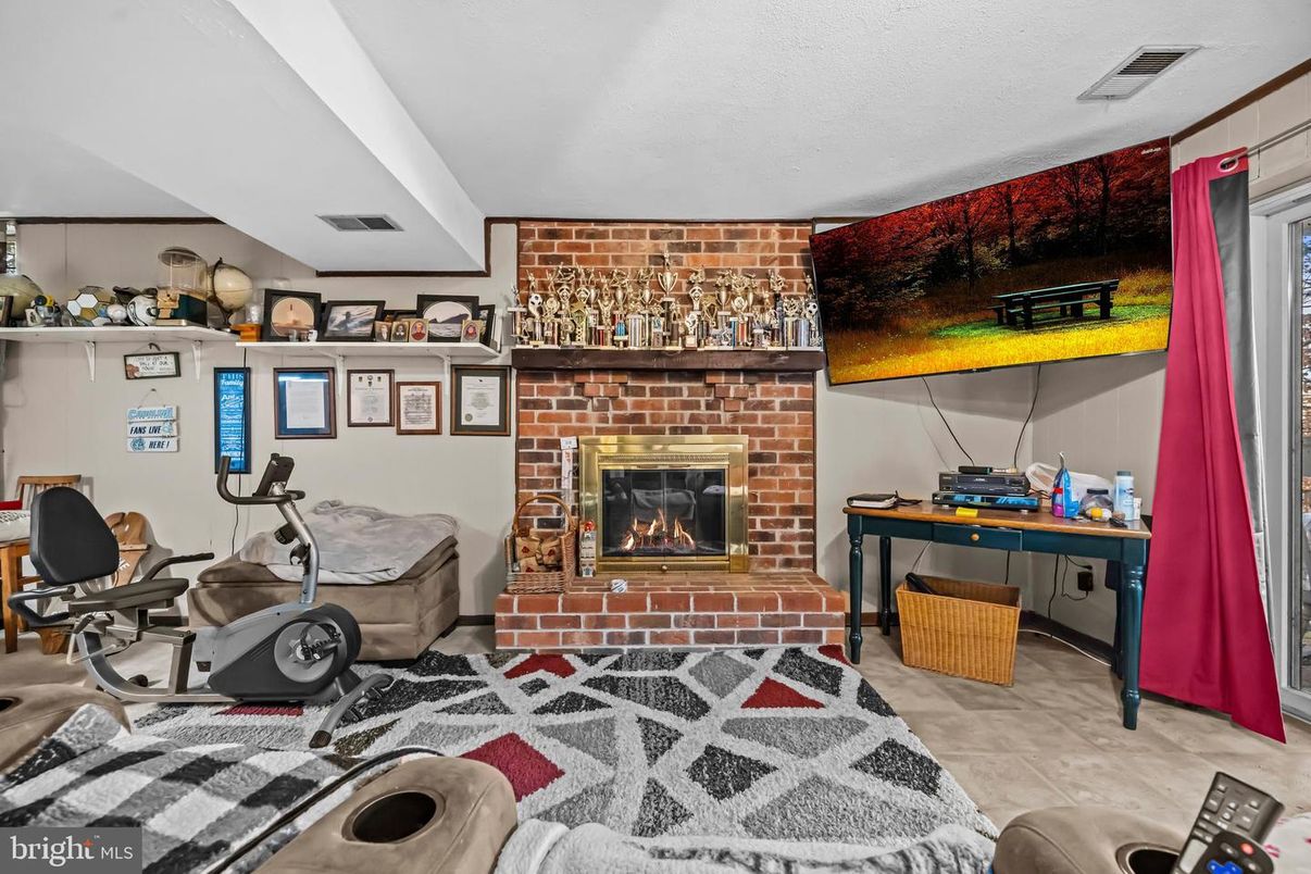 Fireplace, Fitness Equipment, Interior, Stone Walls