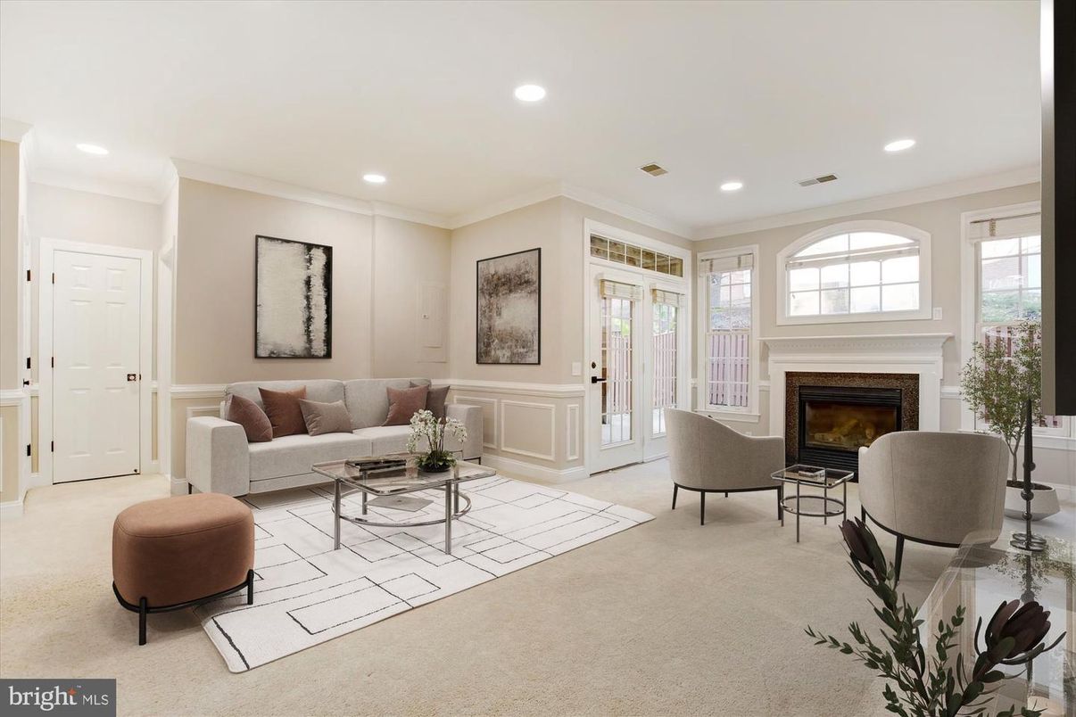 Fireplace, Interior, Living room, Recessed Lighting