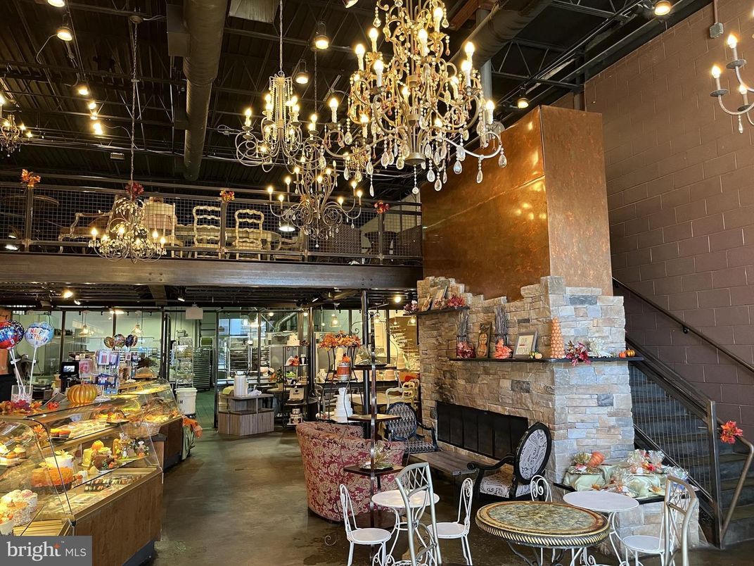 Chandelier, Fireplace, Interior