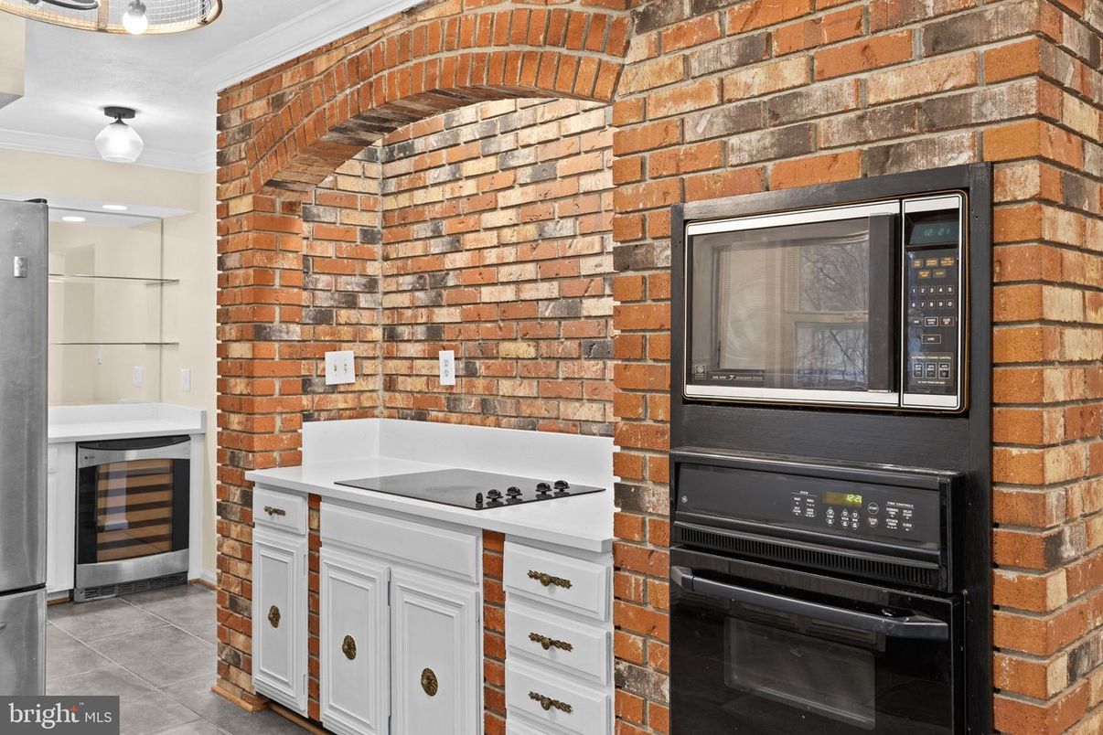 Interior, Kitchen, Stainless Steel Appliances, Stone Walls