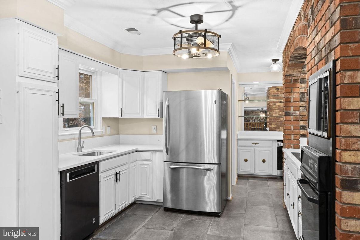 Interior, Kitchen, Stainless Steel Appliances, Stone Walls