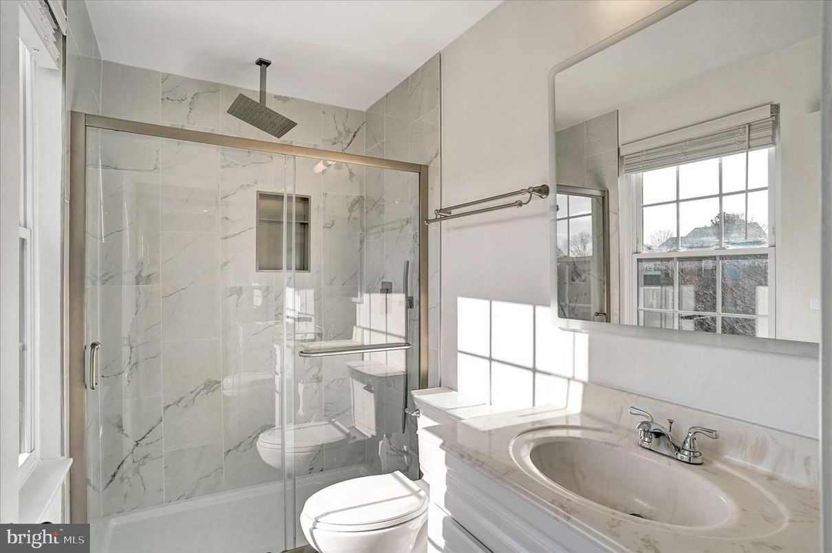 Bathroom, Glass Shower, Interior, Marble Walls