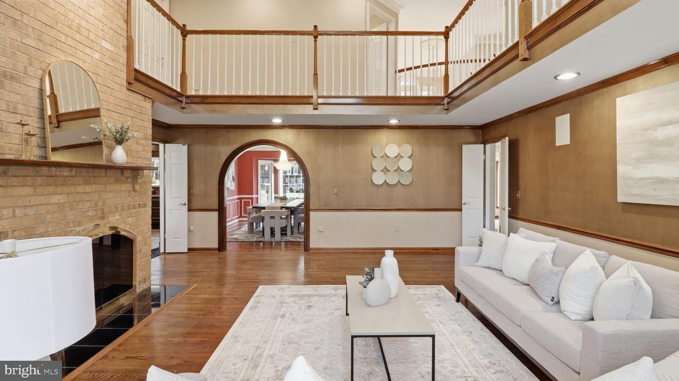 Fireplace, Interior, Living room, Recessed Lighting, Stone Walls, Wood Texture Flooring