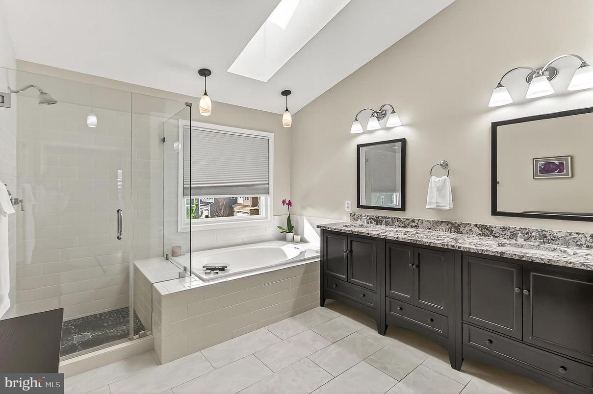 Bathroom, Dual Sink Vanities, Glass Shower, Interior