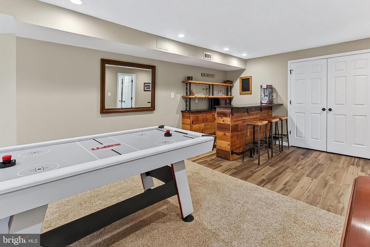 Game Room, Interior, Recessed Lighting, Wood Texture Flooring