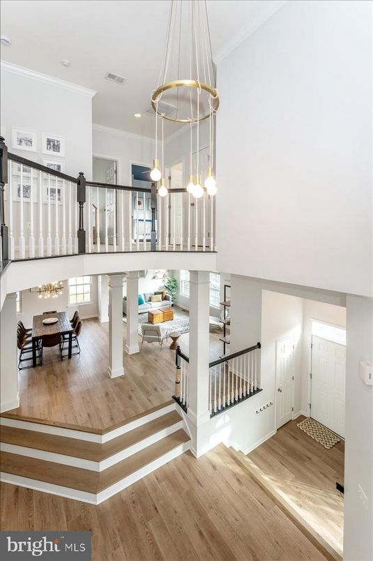 Dining room, Interior, Pendant Lights, Recessed Lighting, Wood Texture Flooring