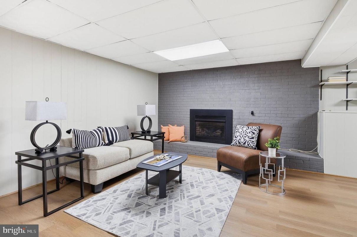 Fireplace, Interior, Living room, Stone Walls, Wood Texture Flooring