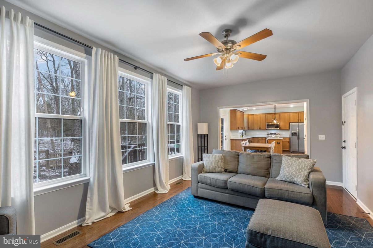 Interior, Kitchen, Living room, Stainless Steel Appliances, Wood Texture Flooring