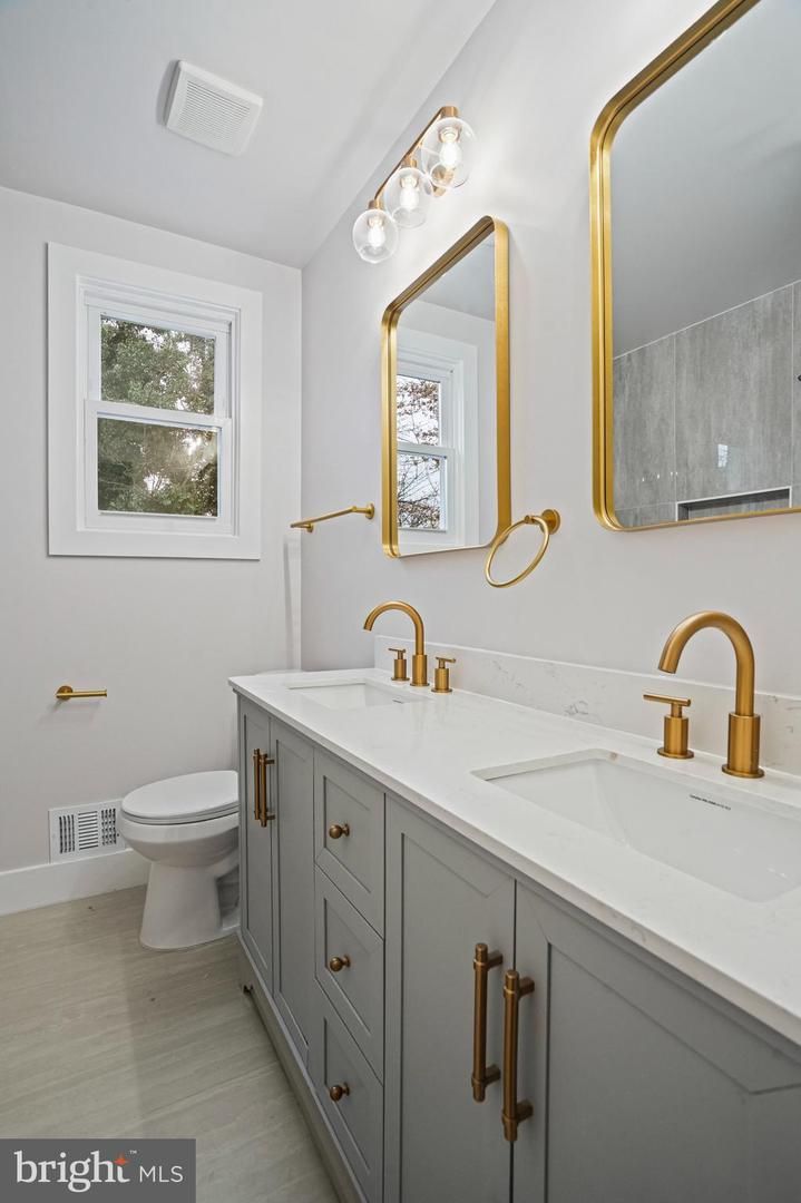 Bathroom, Dual Sink Vanities, Interior, Wood Texture Flooring