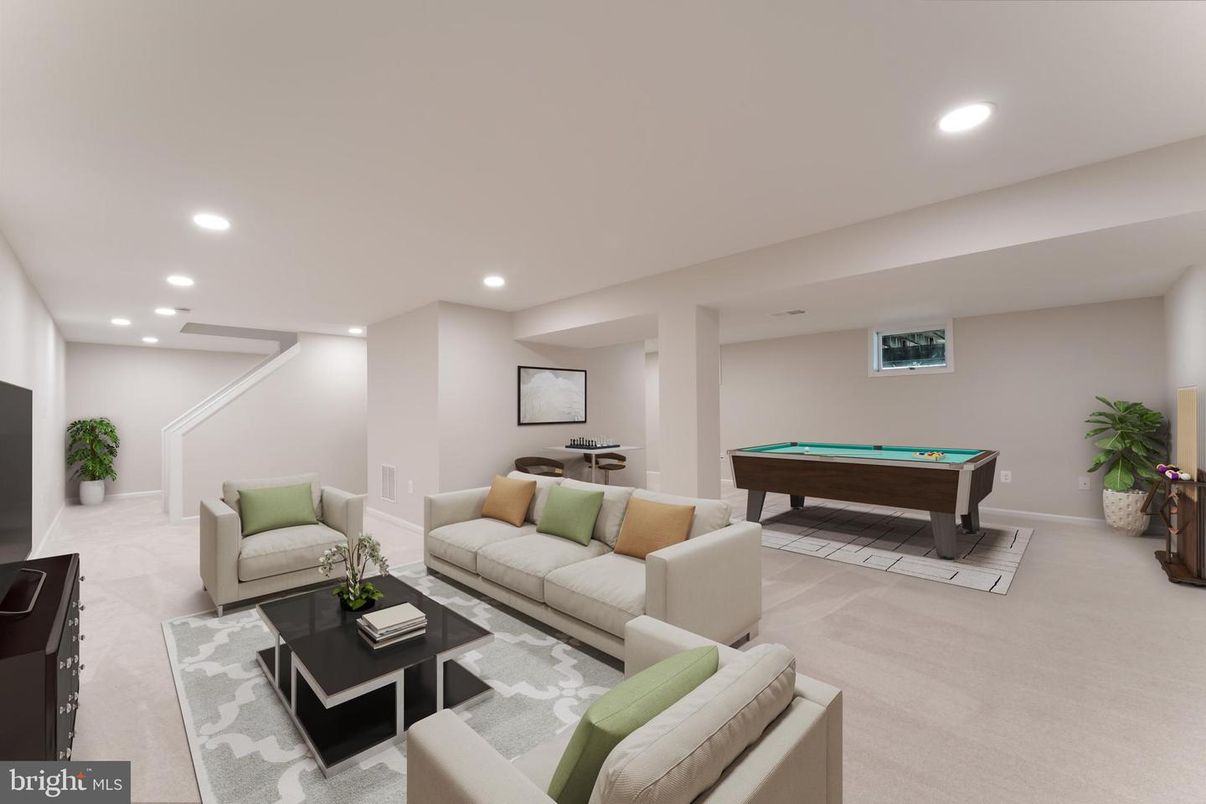 Billiard Table, Game Room, Interior, Living room, Recessed Lighting