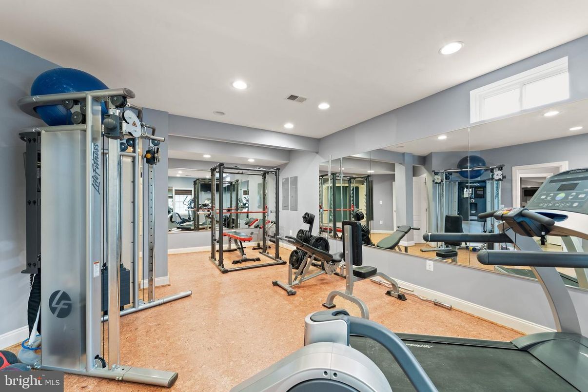 Fitness Equipment, Gym, Interior, Recessed Lighting