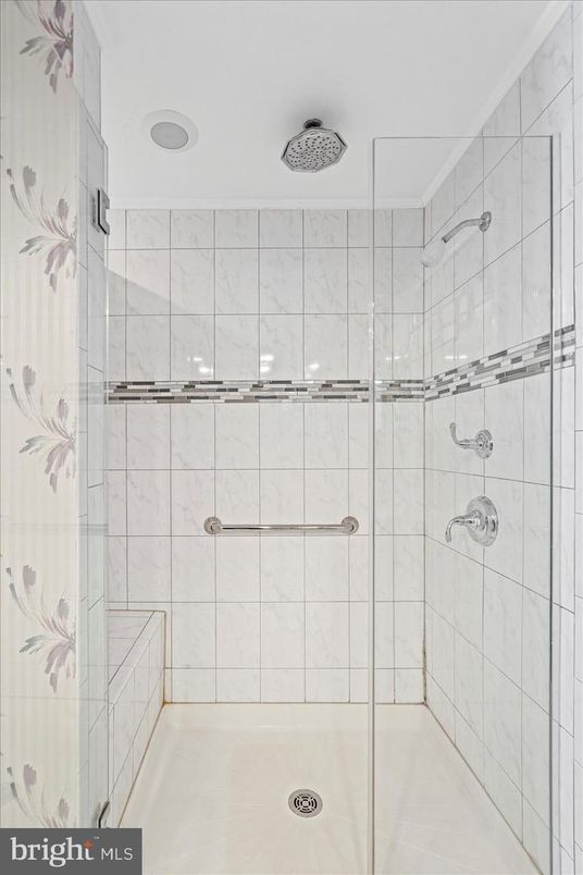 Bathroom, Glass Shower, Interior, Marble Walls