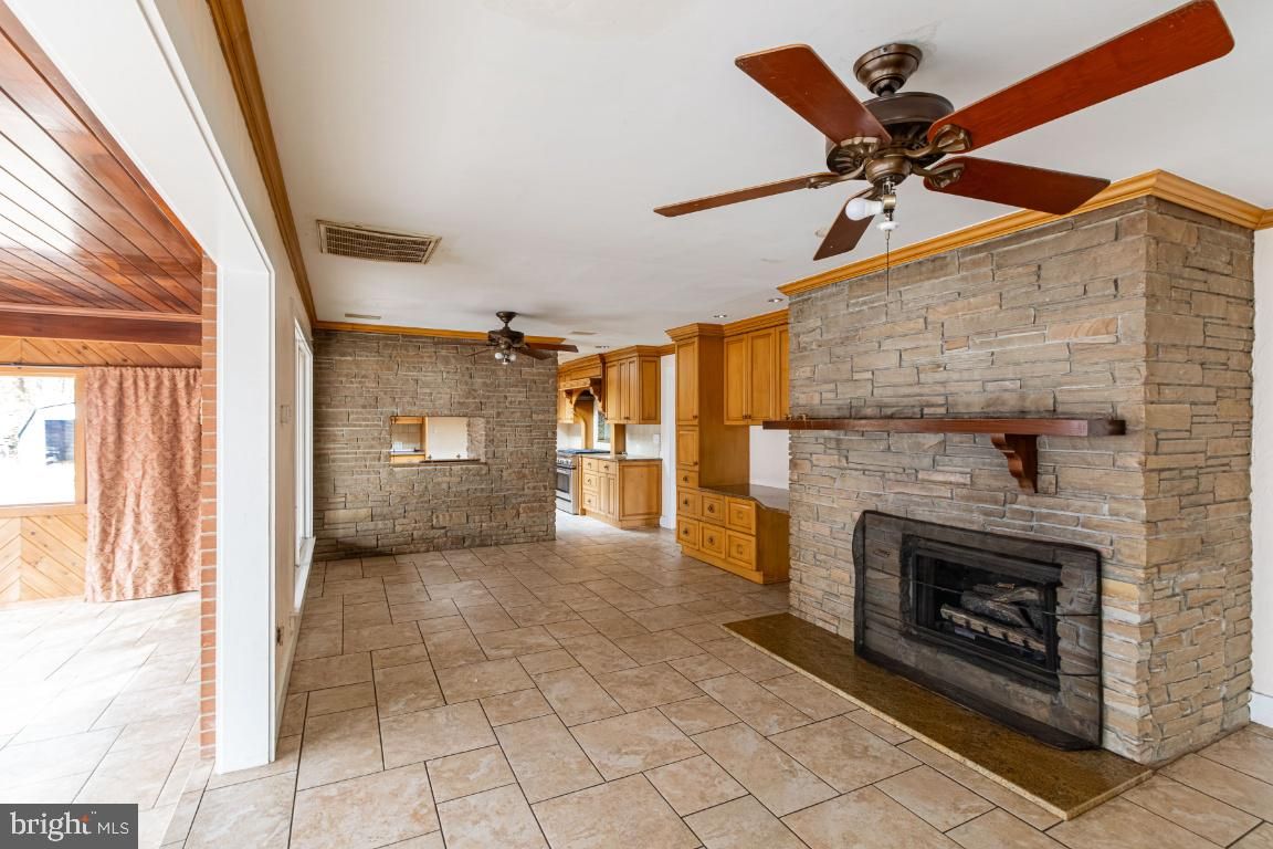 Fireplace, Interior, Stone Walls