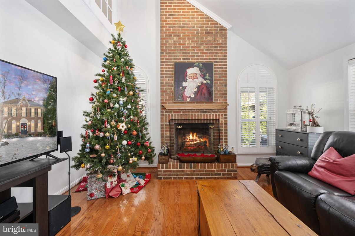 Fireplace, Interior, Living room, Stone Walls, Wood Texture Flooring