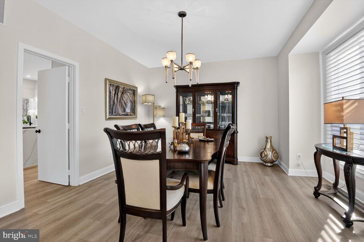 Chandelier, Dining room, Interior, Wood Texture Flooring