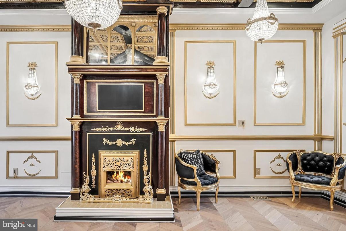 Fireplace, Interior, Wood Texture Flooring
