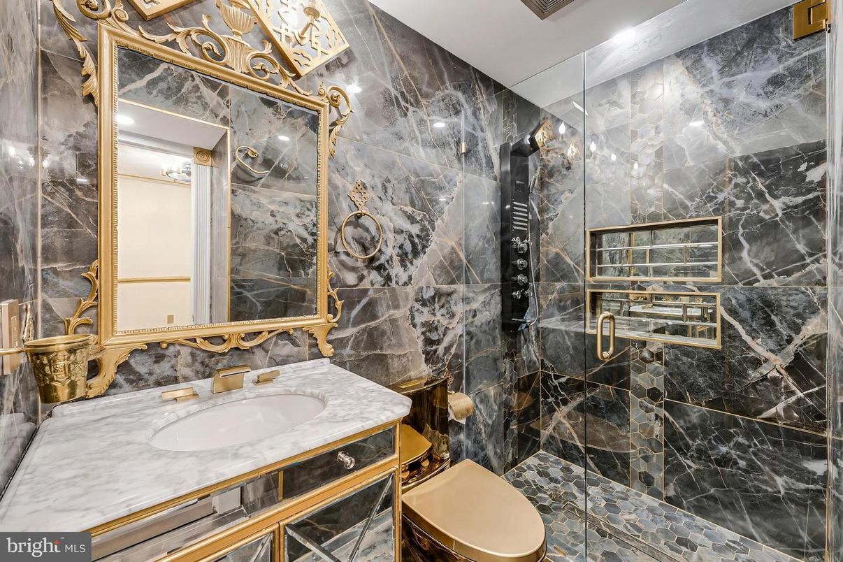 Bathroom, Interior, Marble Walls