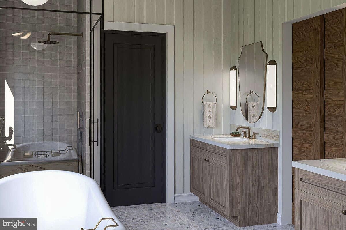 Bathroom, Dual Sink Vanities, Glass Shower, Interior