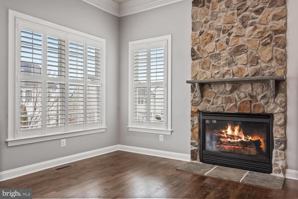 Fireplace, Interior, Stone Walls, Wood Texture Flooring