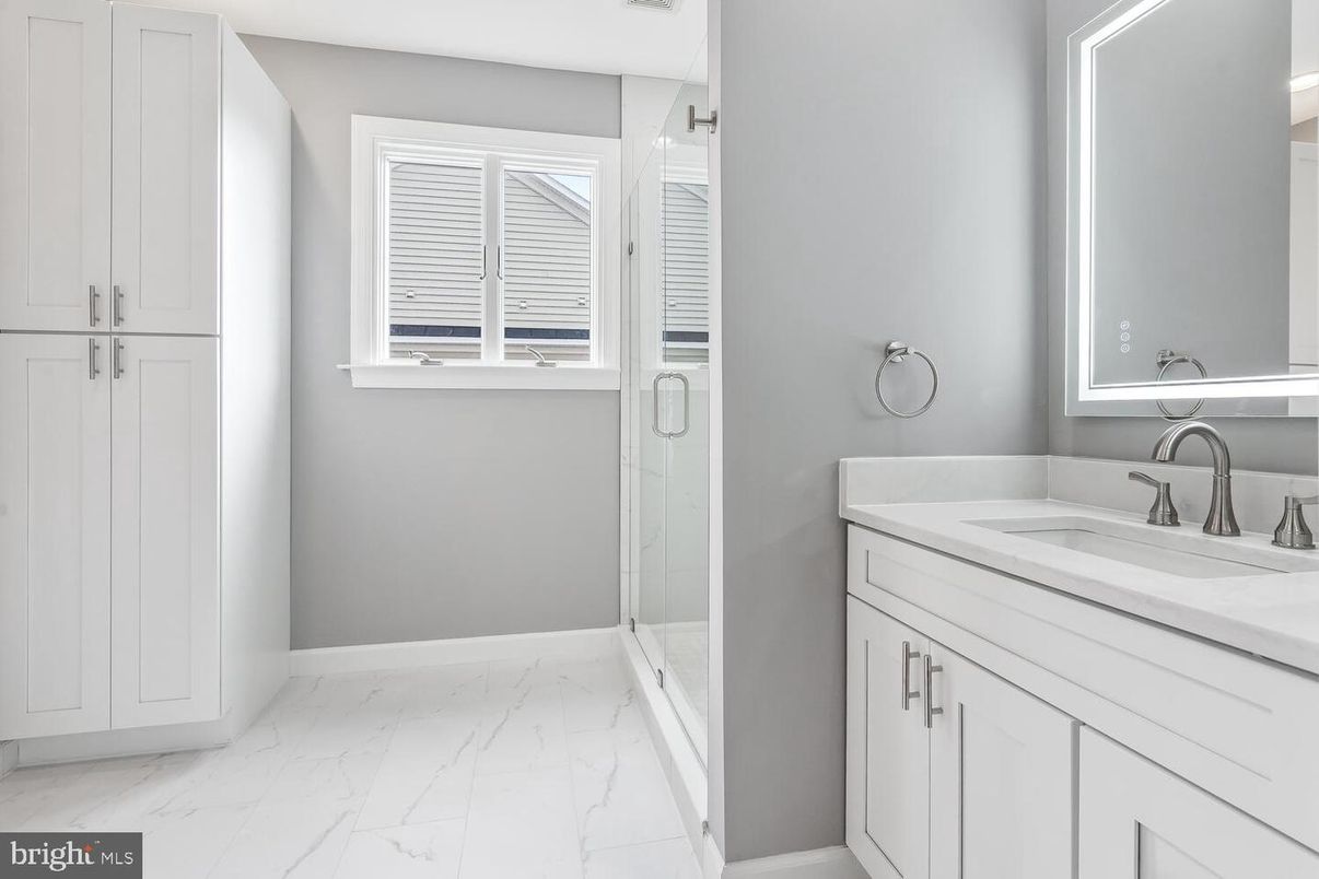 Bathroom, Glass Shower, Interior, Marble