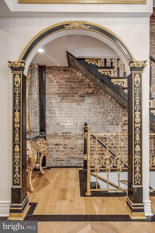 Interior, Stone Walls, Wood Texture Flooring