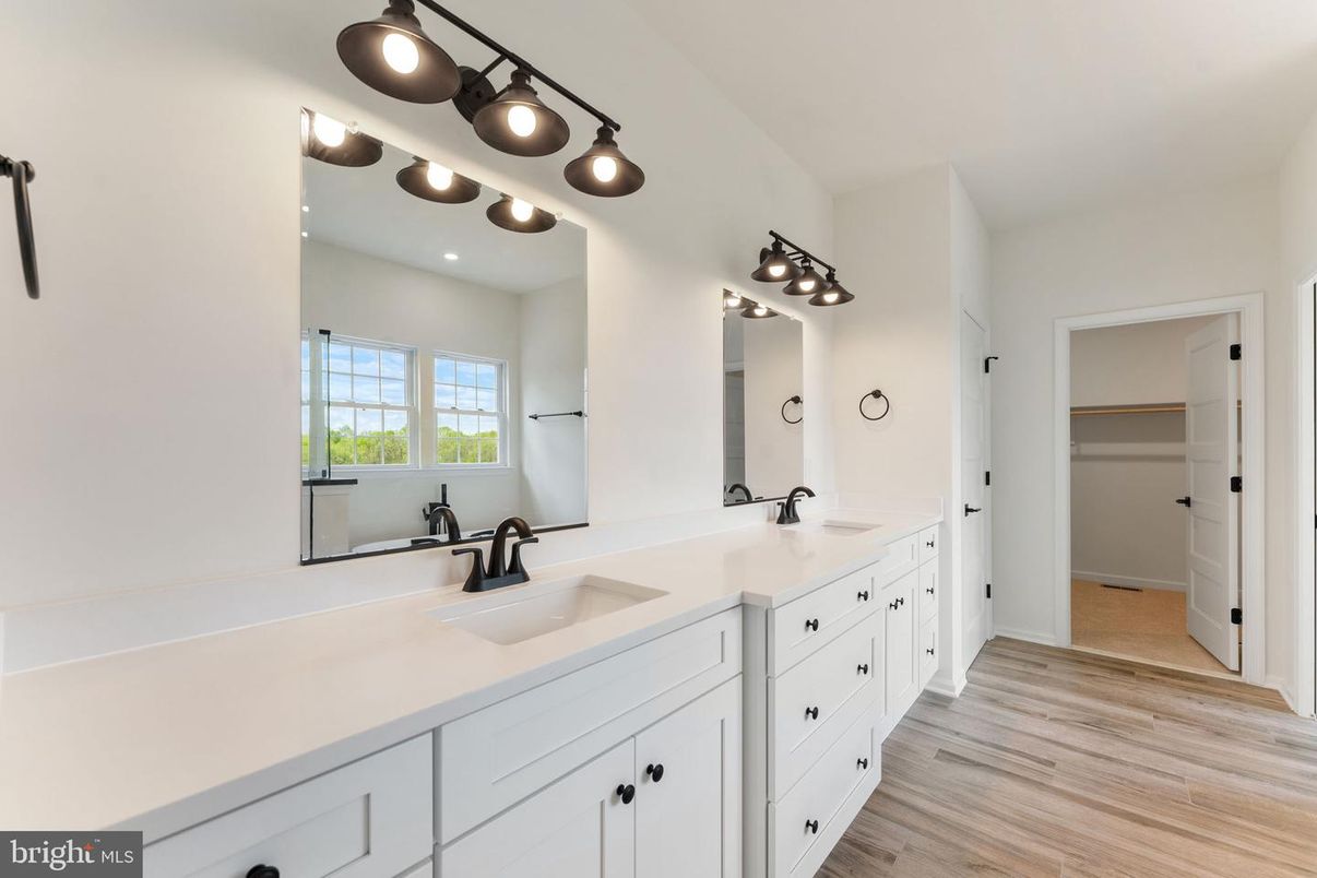 Bathroom, Dual Sink Vanities, Interior, Wood Texture Flooring