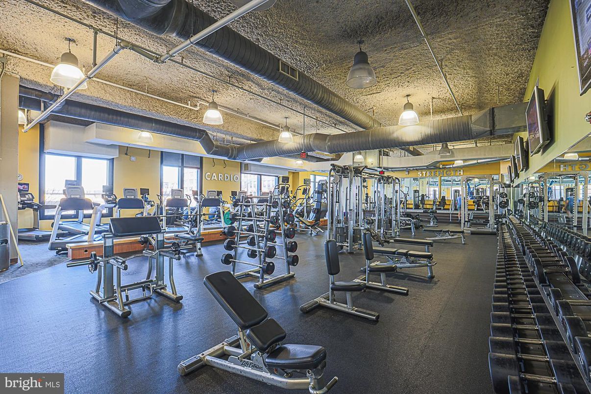 Fitness Equipment, Gym, Interior, Pendant Lights