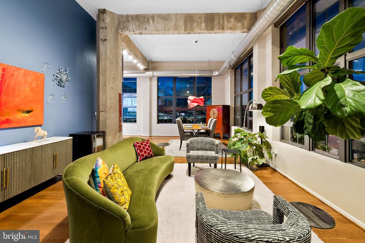 Dining room, Fireplace, Interior, Living room, Pendant Lights, Wood Texture Flooring