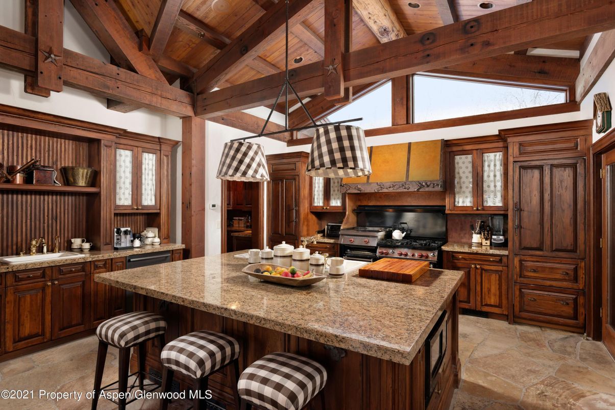 Interior, Kitchen, Pendant Lights, Stainless Steel Appliances, Wooden Beams, Wooden Ceilings
