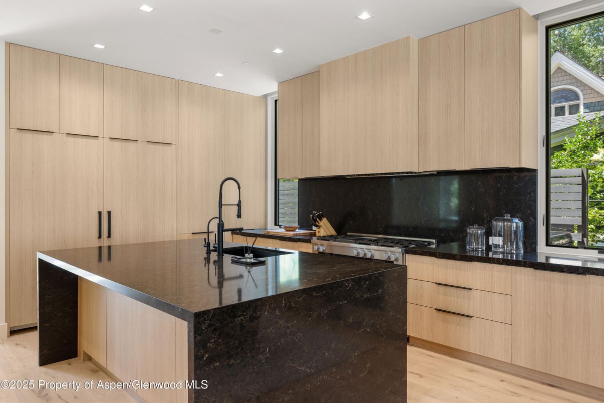 Interior, Kitchen, Recessed Lighting, Wood Texture Flooring