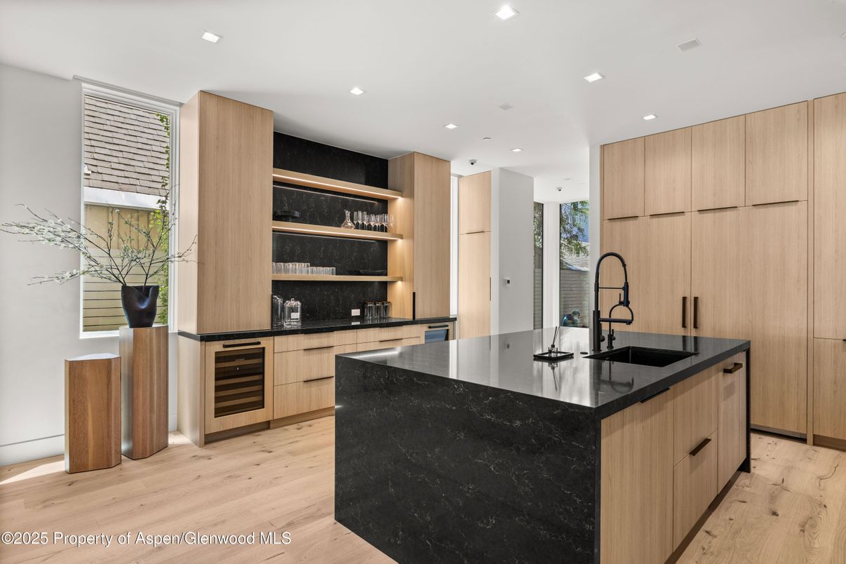 Interior, Kitchen, Recessed Lighting, Wood Texture Flooring