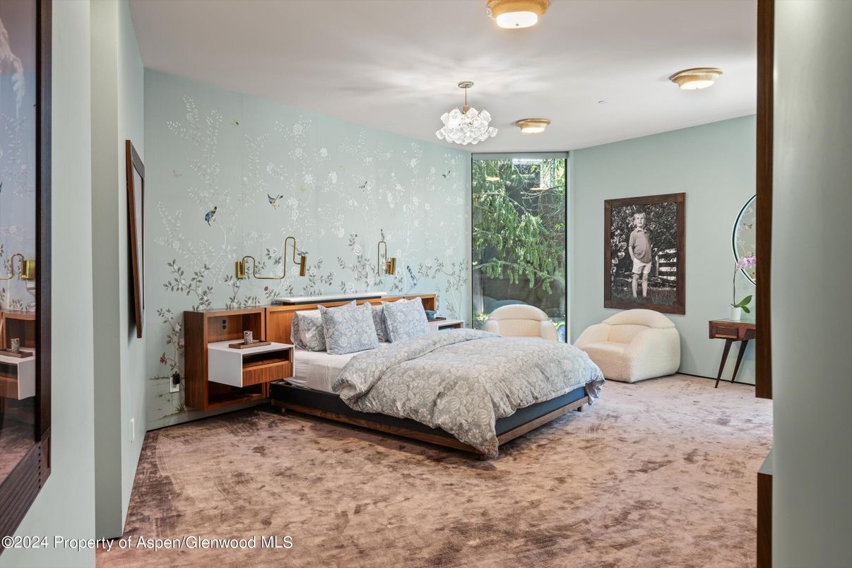 Bedroom, Chandelier, Interior