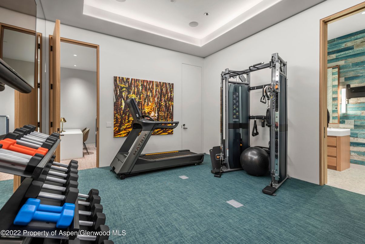 Fitness Equipment, Gym, Interior, Recessed Lighting