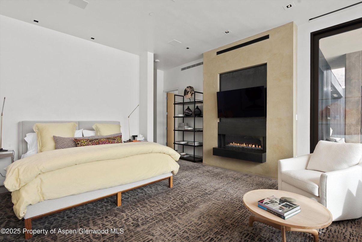 Bedroom, Fireplace, Interior, Recessed Lighting