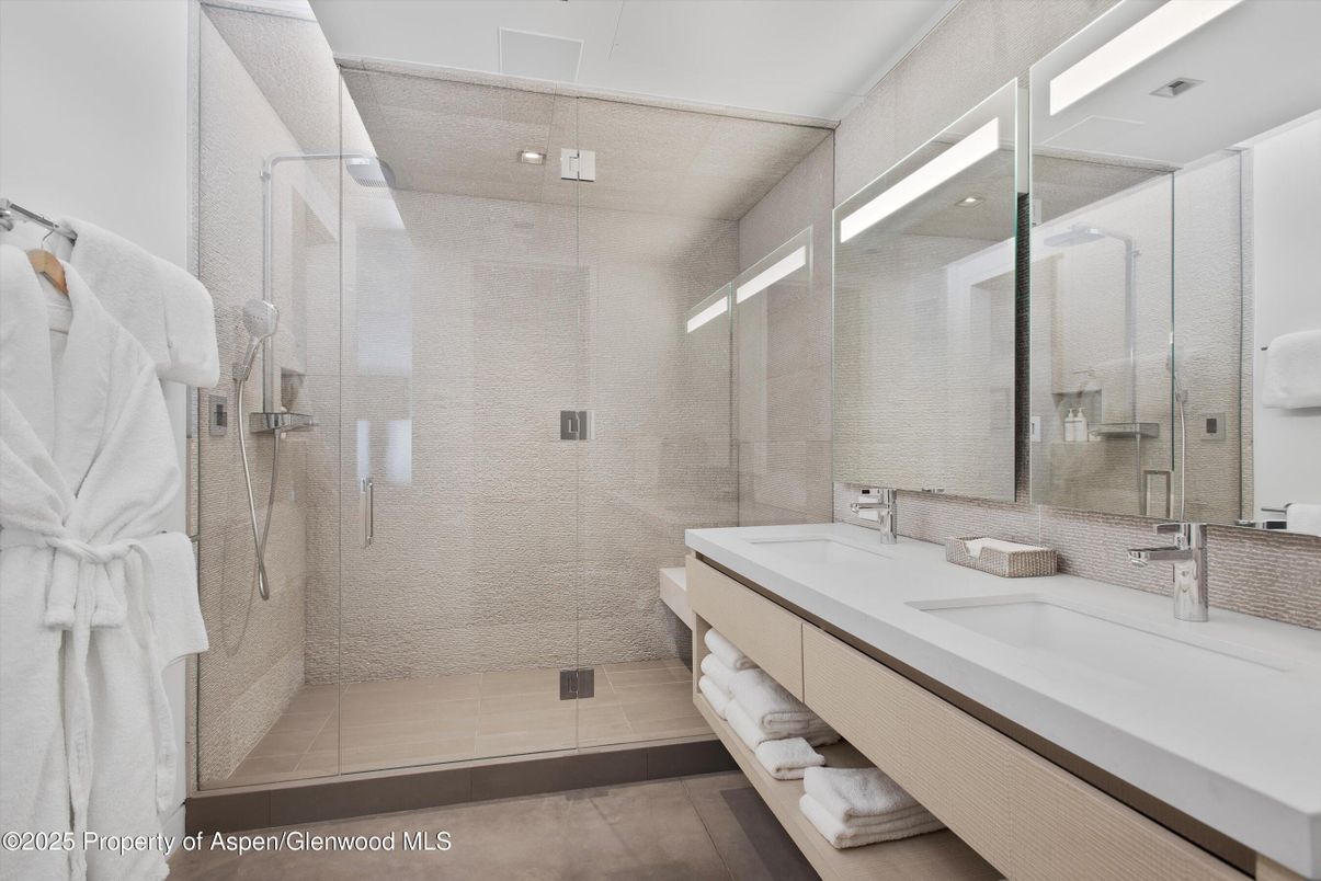 Bathroom, Dual Sink Vanities, Glass Shower, Interior