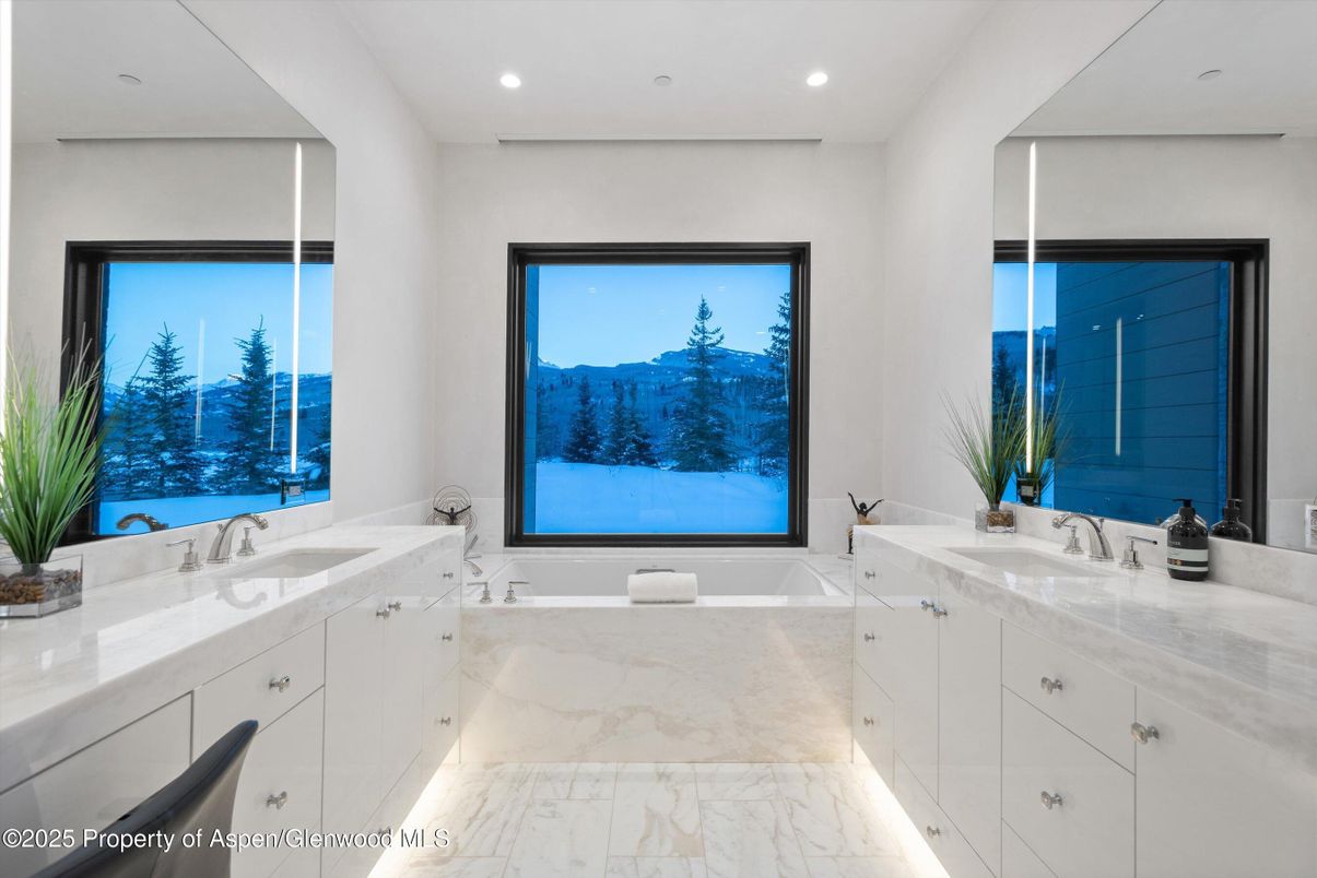 Bathroom, Dual Sink Vanities, Interior, Marble, Recessed Lighting, Water